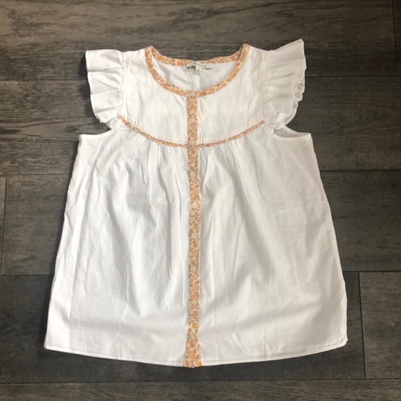 Madewell Woman’s Ruffle-Sleeve Bib Top - Picture 2 of 8